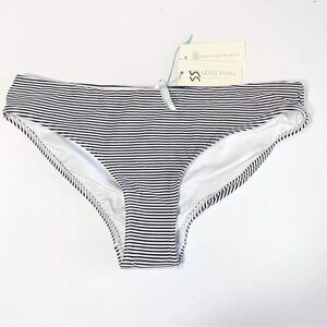 Sea Level Bikini Bottom Sz 10 Striped White Positano Regular Swim Separates